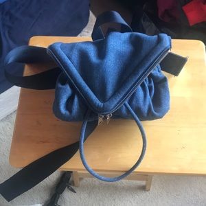 Bottega Veneta Beak Triangle Flap Denim Belt Bag